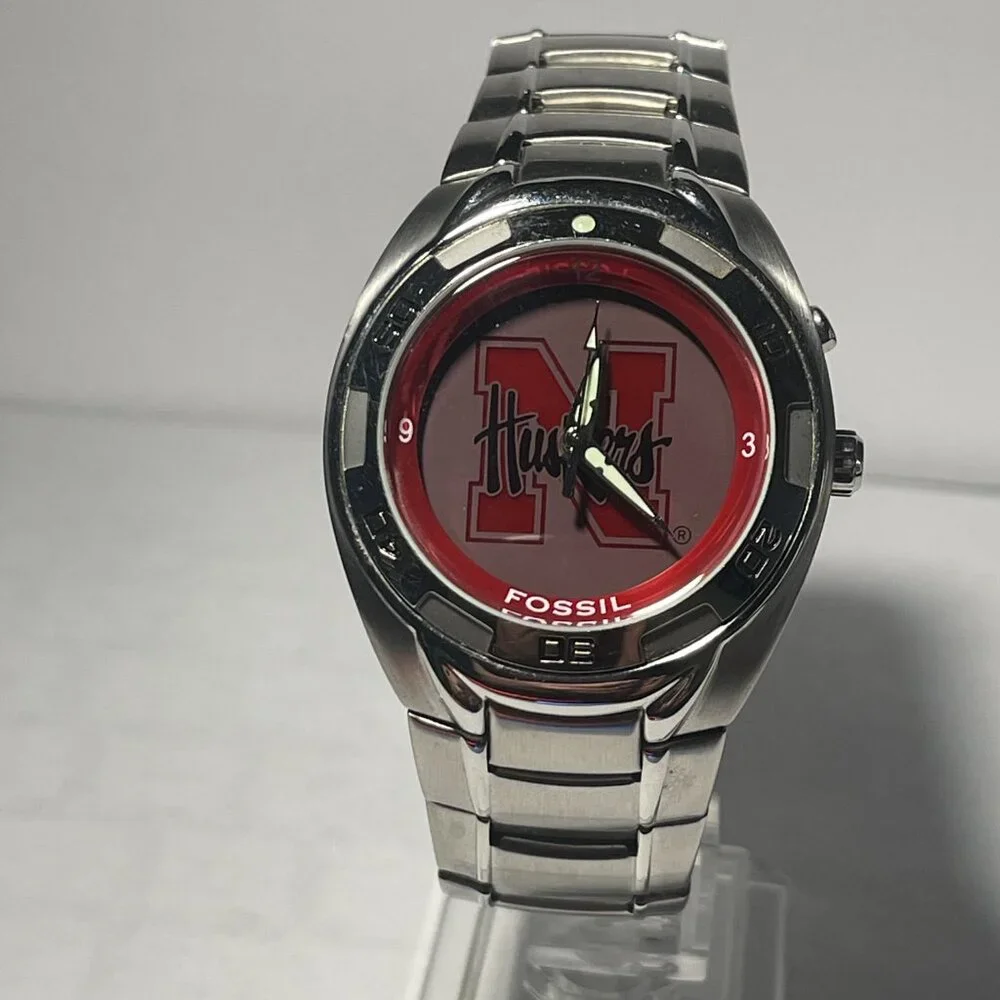 Nebraska Cornhuskers NCAA Stainless-Steel Kaleido Watch by Fossil NEW